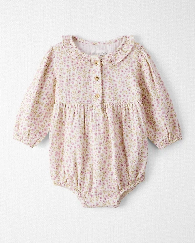 Baby Girl Organic Cotton Gauze Bubble in Botanic Muse Print