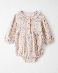 Baby Girl Organic Cotton Gauze Bubble in Botanic Muse Print