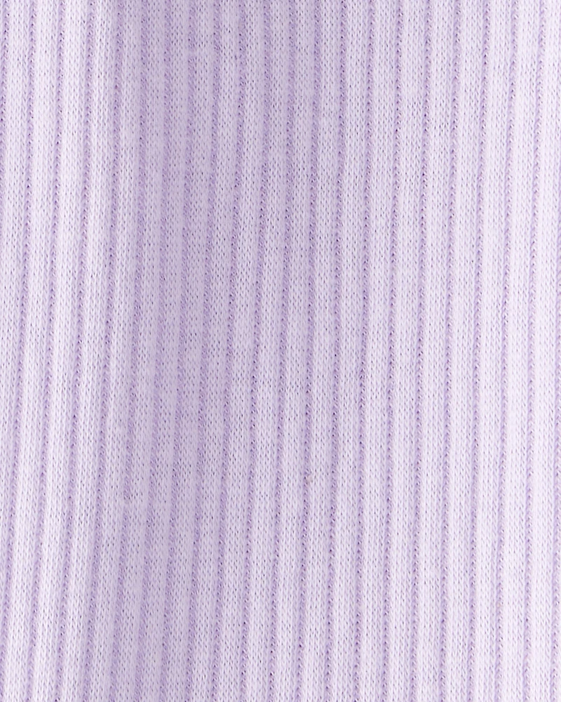 Baby Girl Pull-On Stretch Rib Leggings - Purple