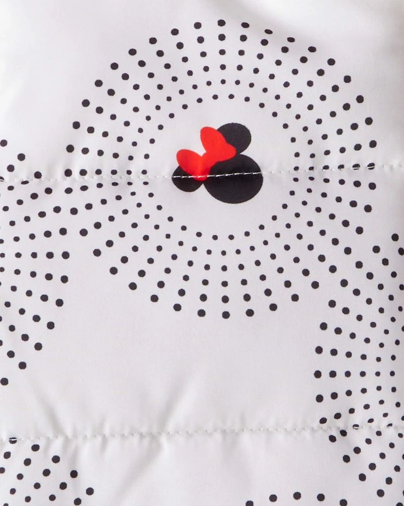 Toddler Girl Disney© Minnie Mouse Hooded Heavyweight Winter Jacket - White