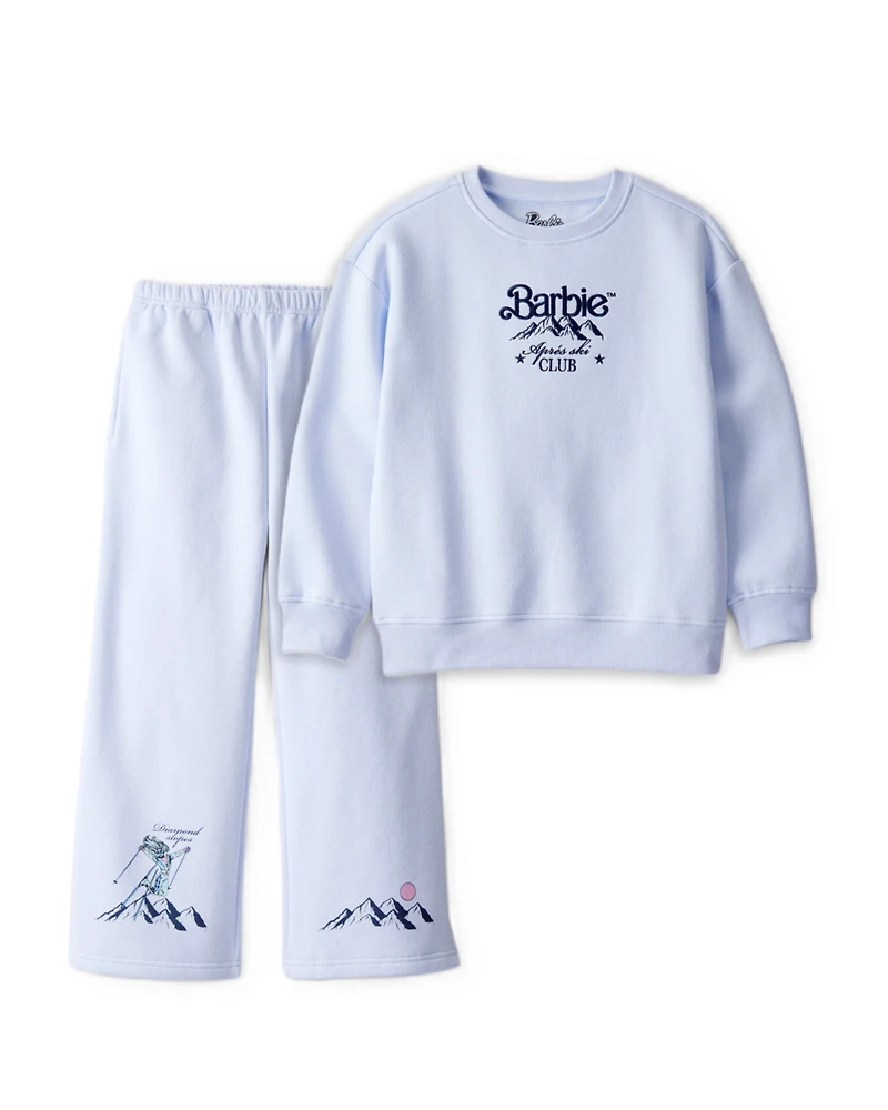 Girls 2-Piece Barbie Sweatshirt & Ski Pants Set - Blue