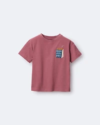 Toddler 'Hold My Juice Box' Short-Sleeve Relaxed Graphic Tee - Burgundy