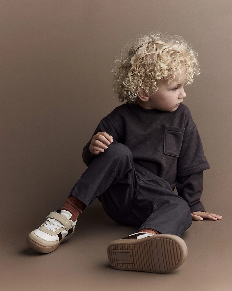 Toddler Boy Canvas Pull-On Pant -  Dark Grey