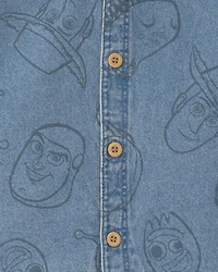 Toddler Boy 2-Piece Pixar© Toy Story Chambray Short-Sleeve Top & Short Set - Medium Wash