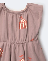 Toddler Girl Avenue Twirl™ Dress in Big Top Print - Mauve
