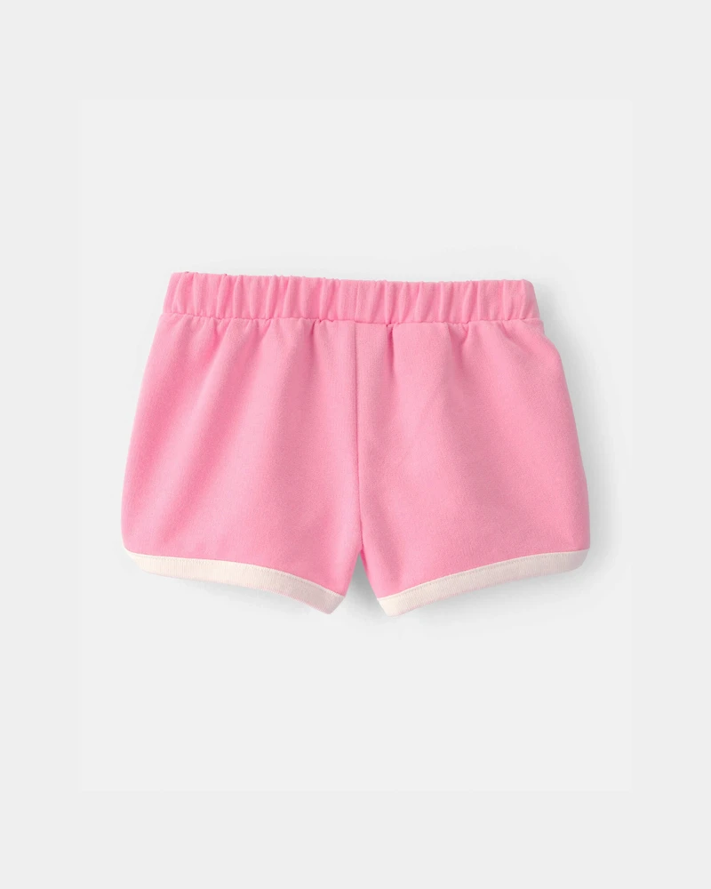 Baby Girl French Terry Athletic Shorts - Pink