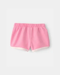 Baby Girl French Terry Athletic Shorts - Pink