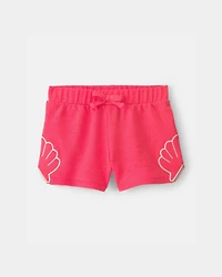 Toddler Girl Shell French Terry Shorts - Coral
