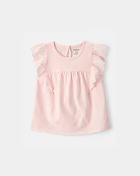 Toddler Girl Eyelet-Sleeve Top - Pink