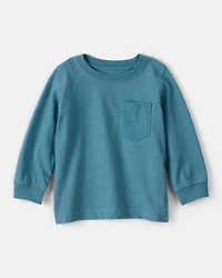 Baby Boy Long-Sleeve Pocket Tee - Teal