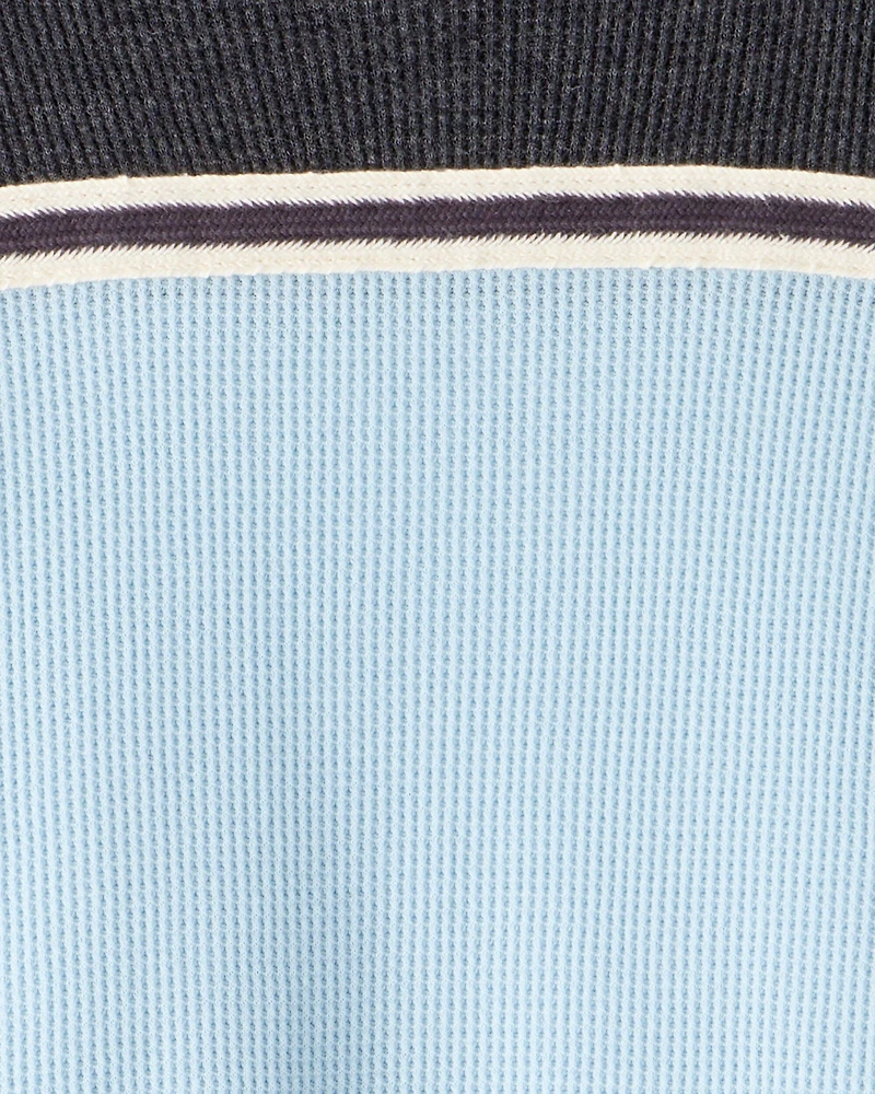 Boys Colorblock Thermal Long-Sleeve Tee - Blue/Grey