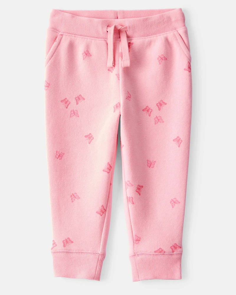 Baby Girl 2-Piece DayDream Fleece Butterfly Print Hooded Zip-Up Jacket & Joggers Set - Pink