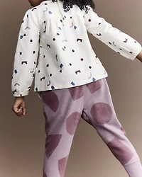 Toddler Girl Peplum Long-Sleeve Top with Shapes - Ivory