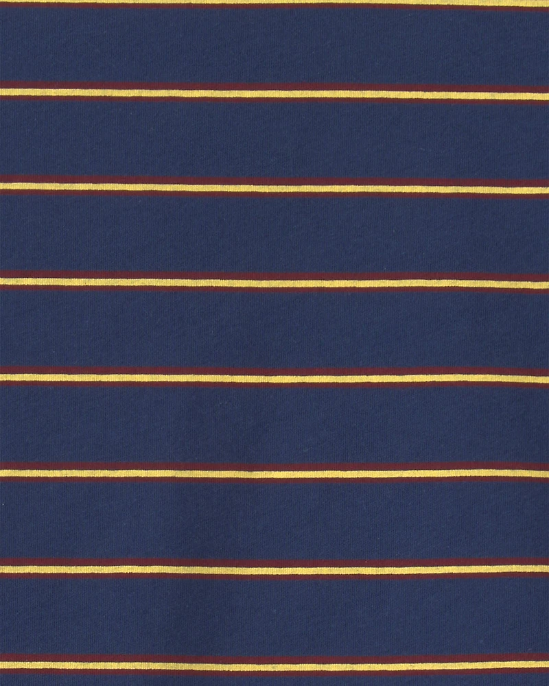Boys Striped Long-Sleeve T-Shirt - Navy Blue/Red