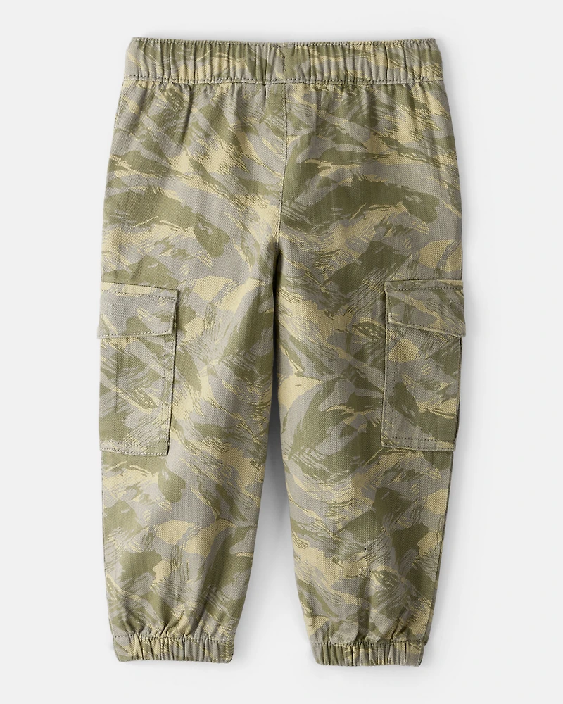 Toddler Boy Cotton Camo Fashion Cargo Pants - Green