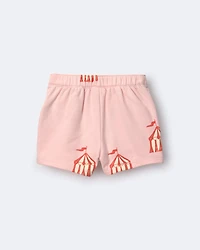 Toddler Girl Asymmetrical Skort in Big Top Print - Light Pink
