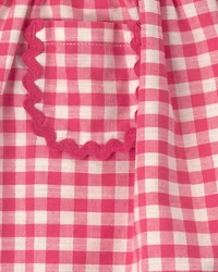 Toddler Girl Gingham Skort - Red