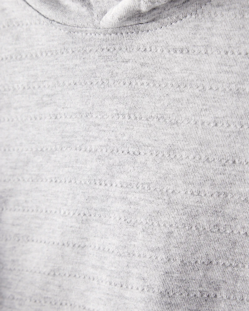 Toddler Boy Cotton Long-Sleeve Hooded Top - Grey