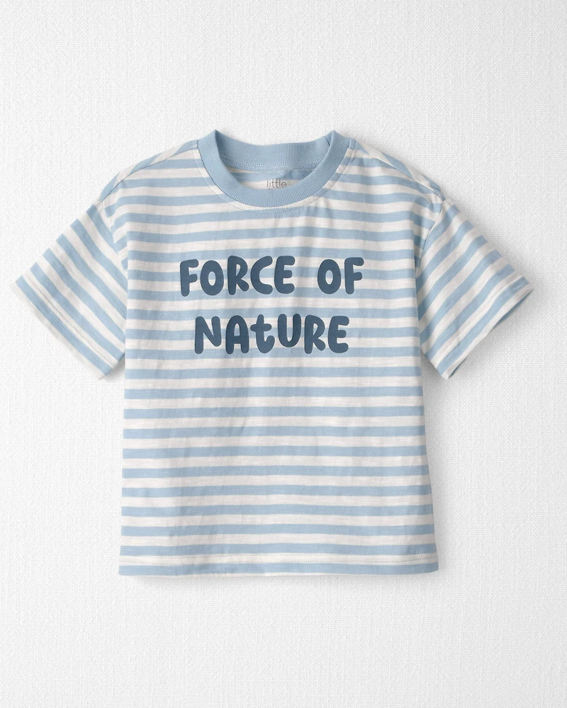 Toddler Organic Cotton 'Force of Nature' Tee in Stripes