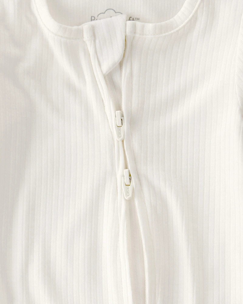 Baby 2-Way Zip PurelySoft Sleep & Play Pajama - Cream