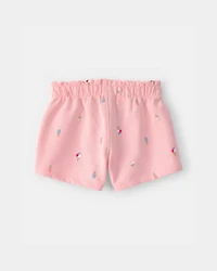 Baby Girl Ice Cream French Terry Shorts - Pink