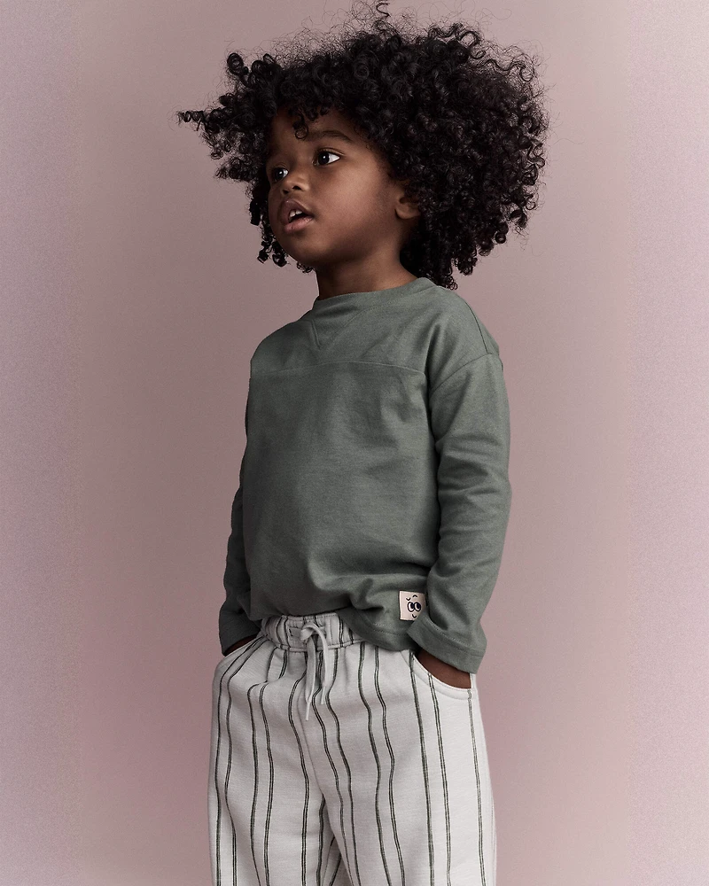Toddler Boy Chillin' Long-Sleeve Relaxed Graphic Tee - Olive