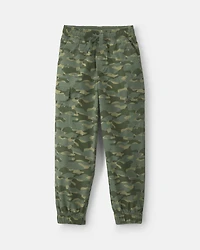 Boys Camo Cargo Joggers - Olive Green