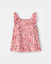 Toddler Girl Floral Ruffle-Sleeve Tank Top