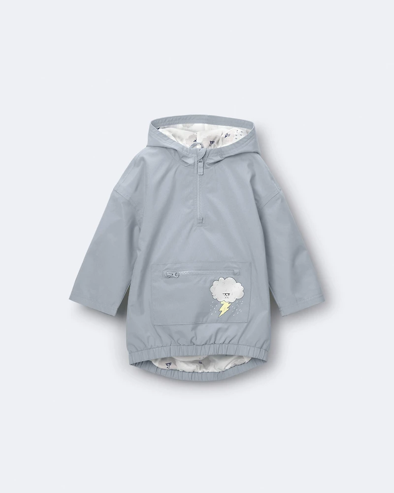Toddler Hooded Rain Pullover - Pale Blue