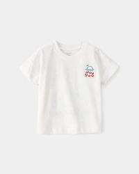 Baby Boy 2-Piece 'Ahoy There' Graphic Tee & Sailboat Shorts Set - White/Blue