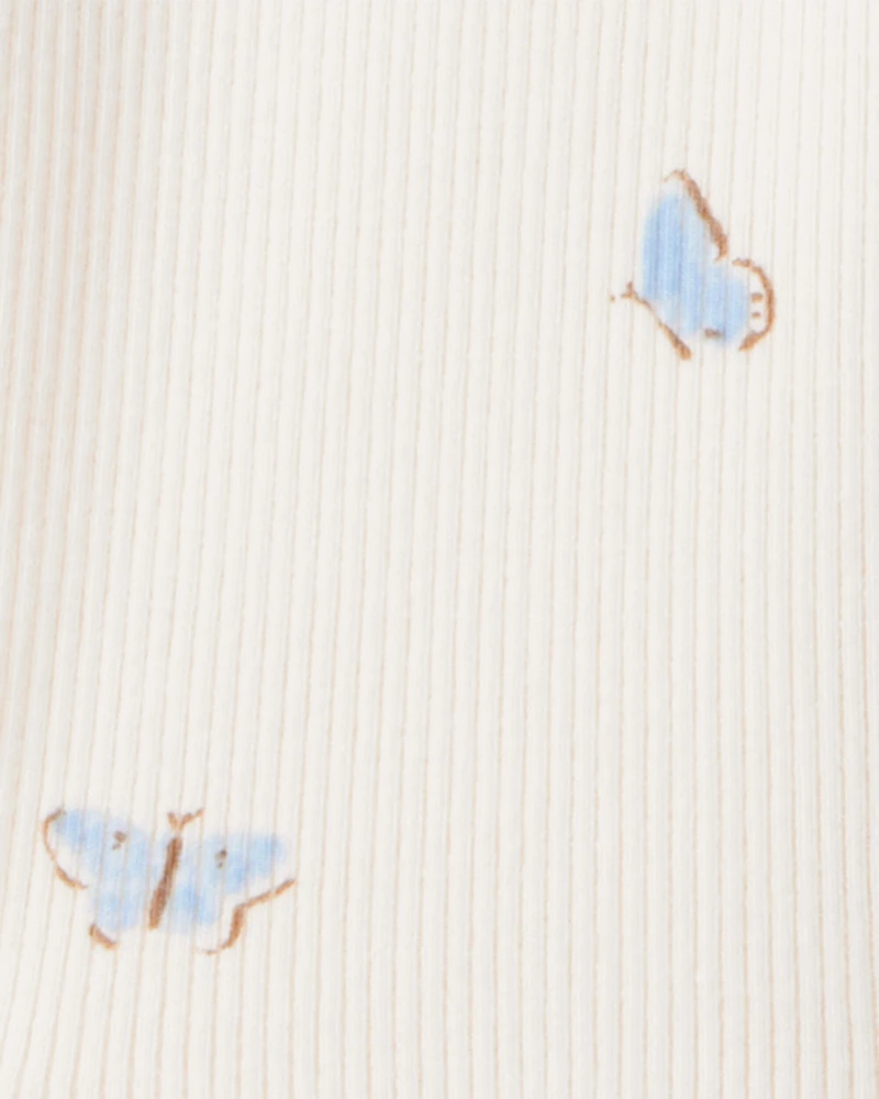 Baby 2-Piece Organic Cotton Ribbed Knit Set in Butterfly Breeze Print