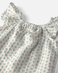 Baby Girl 2-Piece Organic Cotton Gauze Top & Short Set in Floral