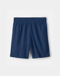 Boys 3-Pack Mesh Active Shorts - Black/Blue/Grey