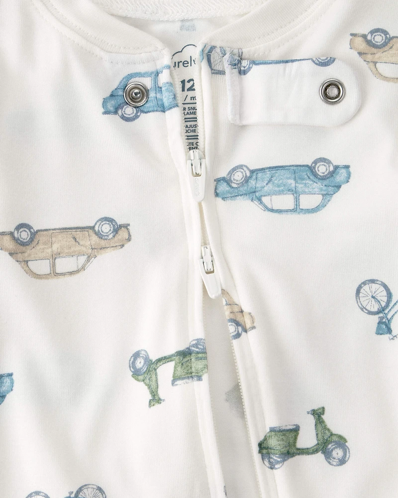 Baby Boy Car Print PurelySoft Footie 1-Piece Pajamas - Ivory