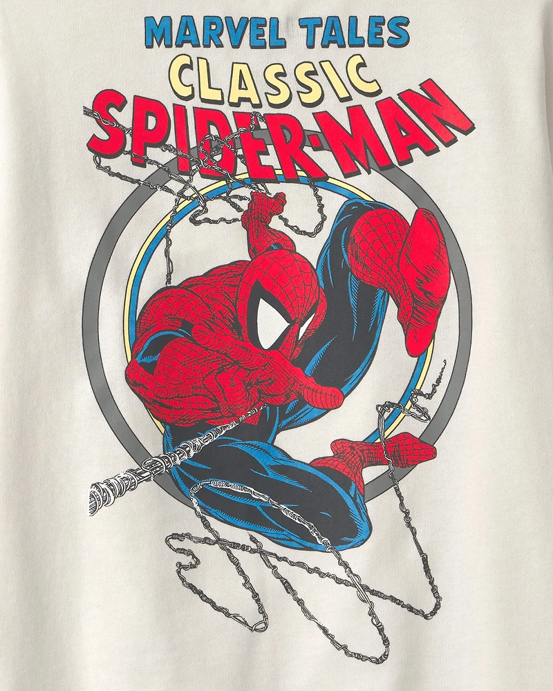 Boys ©Marvel Spider-Man French Terry Pullover Sweatshirt - White
