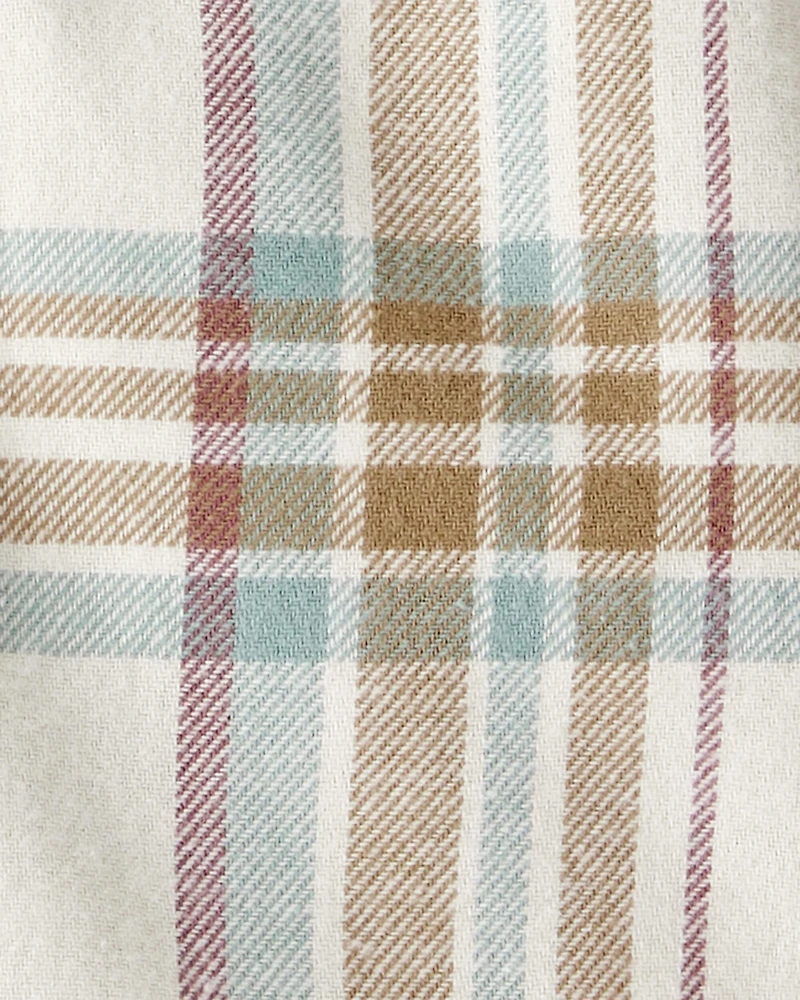 Baby Boy 2-Piece Plaid Cotton Long-Sleeve Tee & Pant Set - Brown/Green