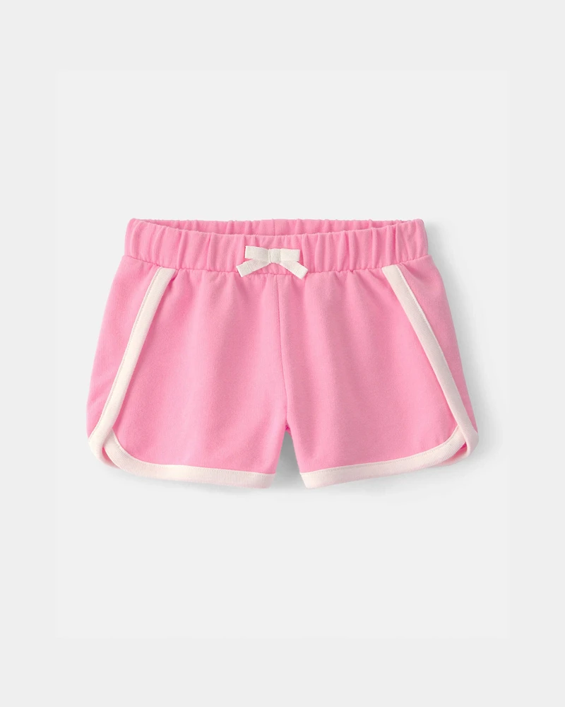 Toddler Girl 2-Piece 'Perfect Match' Active Top & French Terry Shorts Set - Pink