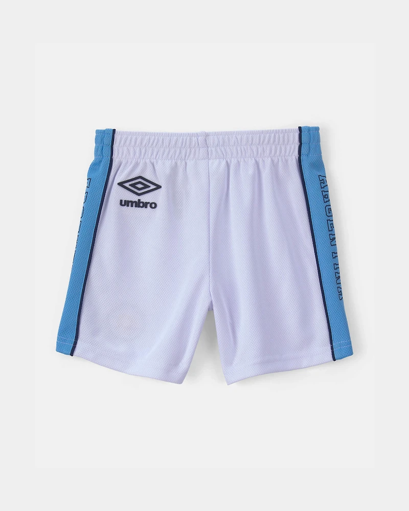 Toddler Umbro Argentina Mesh Soccer Shorts - Light Blue/White