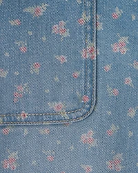 Girls Floral Denim Shorts - Light Wash