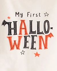 Baby 2-Piece My First Halloween Long-Sleeve Bodysuit Pant Set - Ivory/Orange