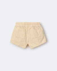Toddler Girl Gingham Peplum Short - Yellow