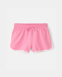 Girls 2-Piece 'Perfect Match' Tennis Active Top & French Terry Shorts Set - Pink