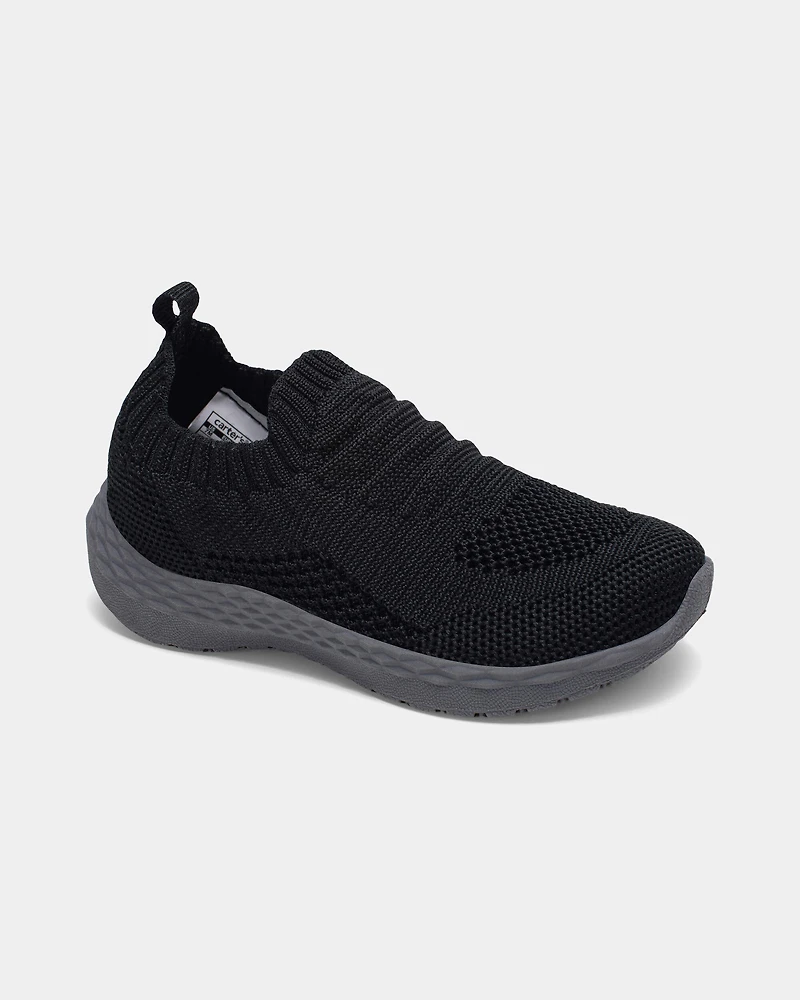 Toddler Boy Pull-On Athletic Sneakers - Black