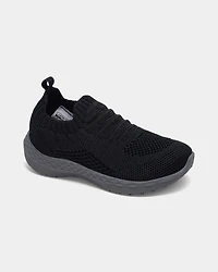 Toddler Boy Pull-On Athletic Sneakers - Black