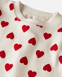 Toddler Organic Cotton Pajamas in Forever Hearts Print