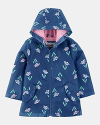 Toddler Girl Color Changing Rain Jacket - Navy