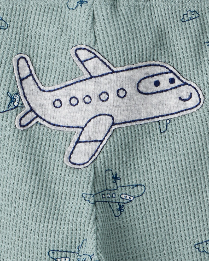 Baby Boy 3-Piece Airplane Print Long-Sleeve Bodysuit & Pant Set - Blue