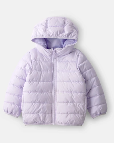 Toddler Packable Hooded Puffer Jacket - Purple