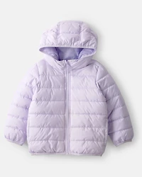Toddler Packable Hooded Puffer Jacket - Purple