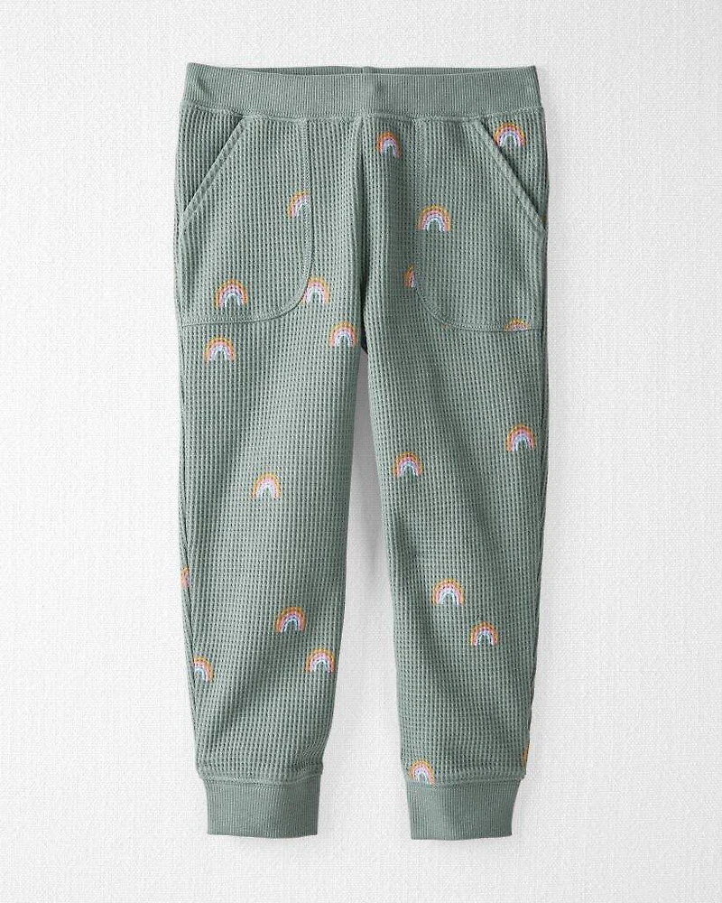 Toddler Organic Cotton Waffle Knit Set in Magical Rainbow Print